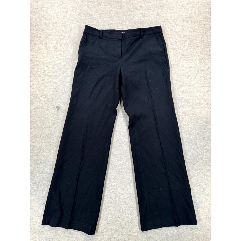 Jones New York Dress Pants Womens 12 Black Stretch Straight Leg Business Formal